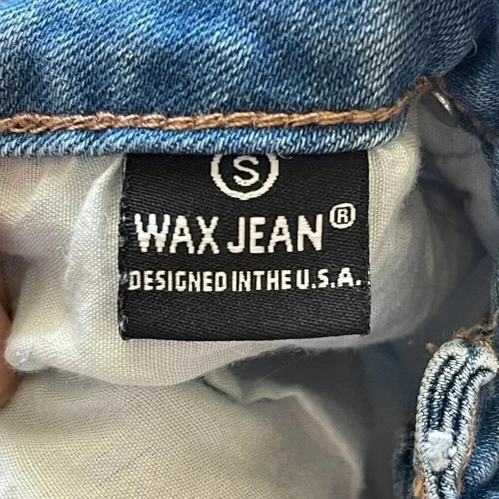 Wax Jean Distressed Mini Denim Jean Skirt Women's Size Small - Picture 3 of 4